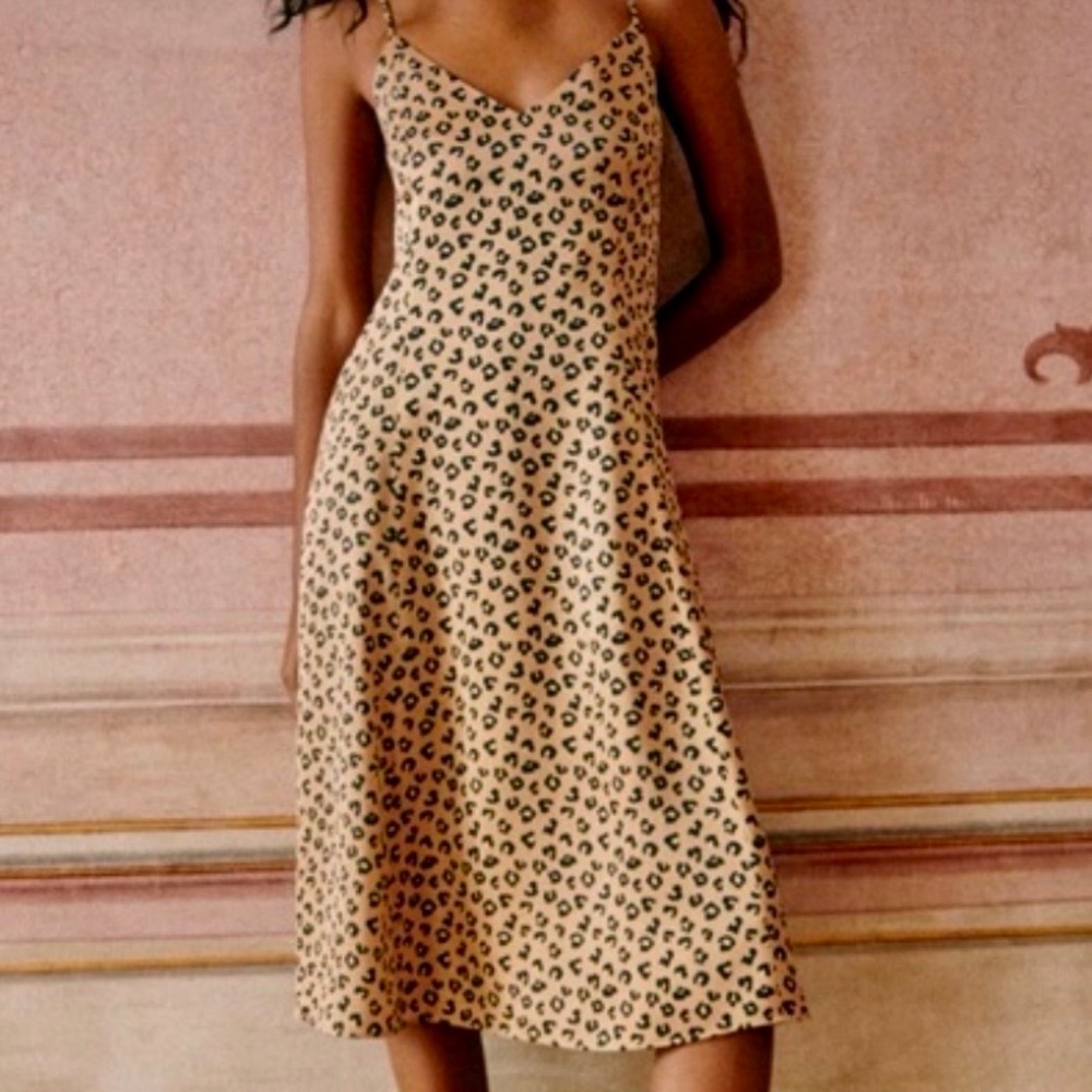 Sezane satin midi dress